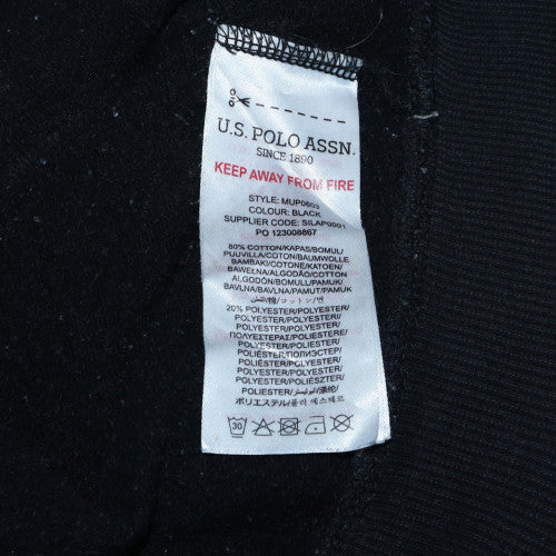 Mens UK Size M U.S. Polo Assn. Black Full Zip Hoodie