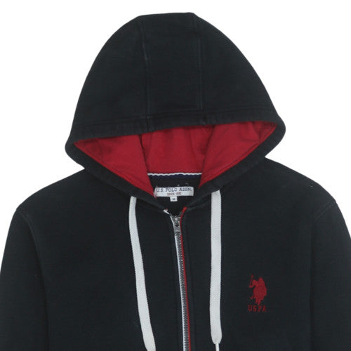 Mens UK Size M U.S. Polo Assn. Black Full Zip Hoodie