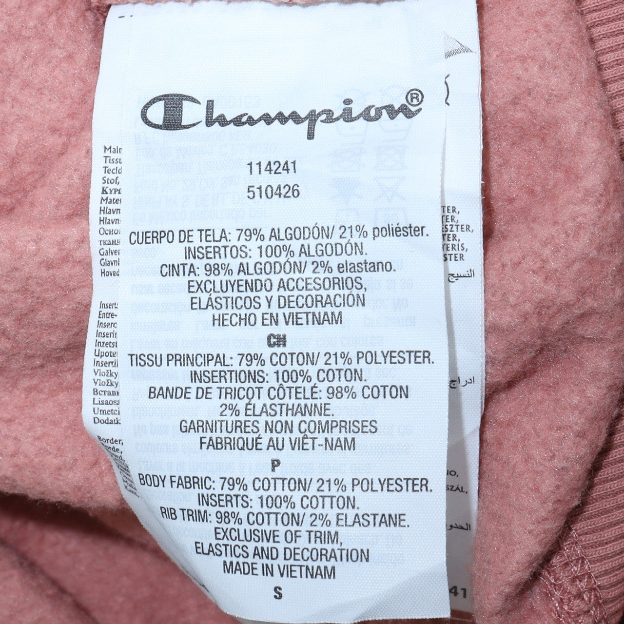 Womens UK Size S Champion Pink Pullover Hoodie