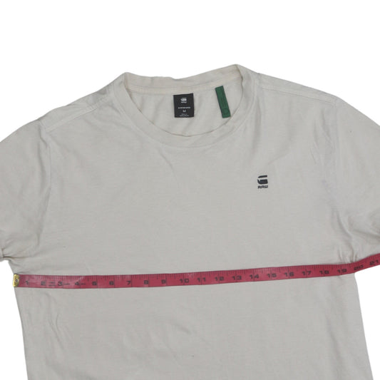 G-Star Raw Men's Beige Cotton Crew Neck Short Sleeve T-Shirt M