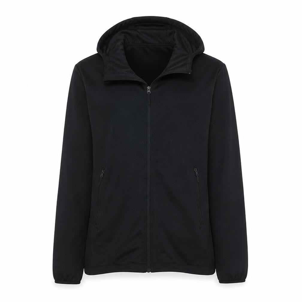 Front view of Adidas Women's Black Small Full Zip Hoodie – Classic Casual Sportswear