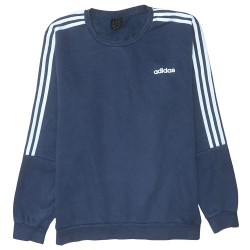 Mens UK Size L Adidas Blue Pullover Sweatshirt