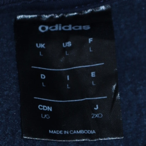 Mens UK Size L Adidas Blue Pullover Sweatshirt