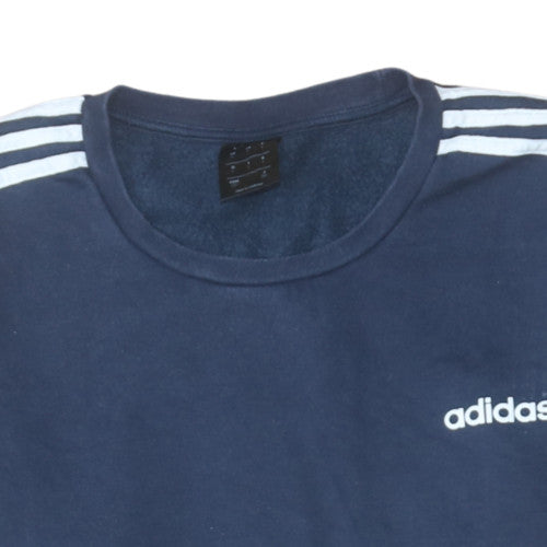 Mens UK Size L Adidas Blue Pullover Sweatshirt