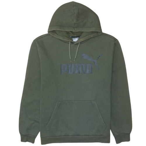 Mens UK Size L Puma Green Pullover Hoodie