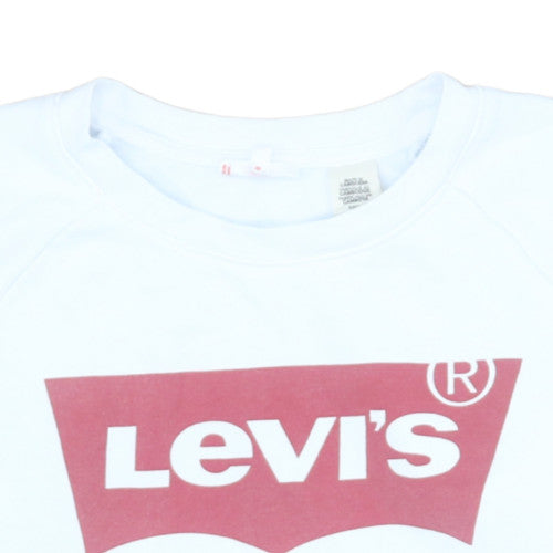 Womens UK Size S Levi's White Pullover Sweatshirt