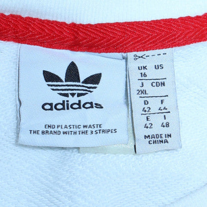 Womens UK Size 16 Adidas White Pullover Sweatshirt