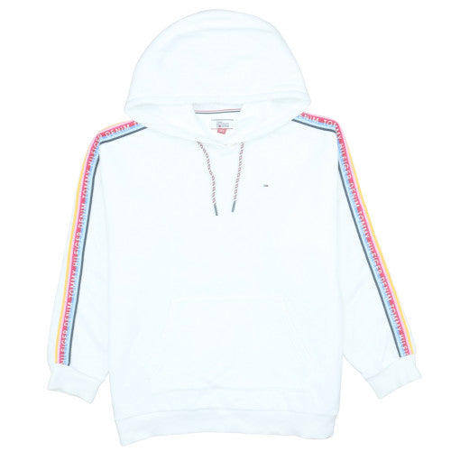 Womens UK Size M Tommy Hilfiger Denim White Pullover Hoodie