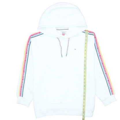 Womens UK Size M Tommy Hilfiger Denim White Pullover Hoodie