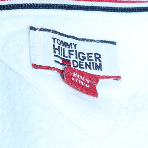 Womens UK Size M Tommy Hilfiger Denim White Pullover Hoodie