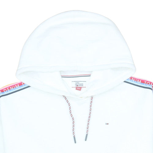 Womens UK Size M Tommy Hilfiger Denim White Pullover Hoodie