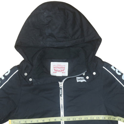 Levi's Boys Black Hooded Long Puffer Jacket Coat Size 12 Years