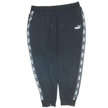 Puma Mens Black XL Jogger Trousers with Logo Tape Trim