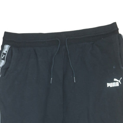 Puma Mens Black XL Jogger Trousers with Logo Tape Trim