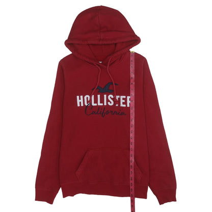 Mens UK Size L Hollister Red Pullover Hoodie