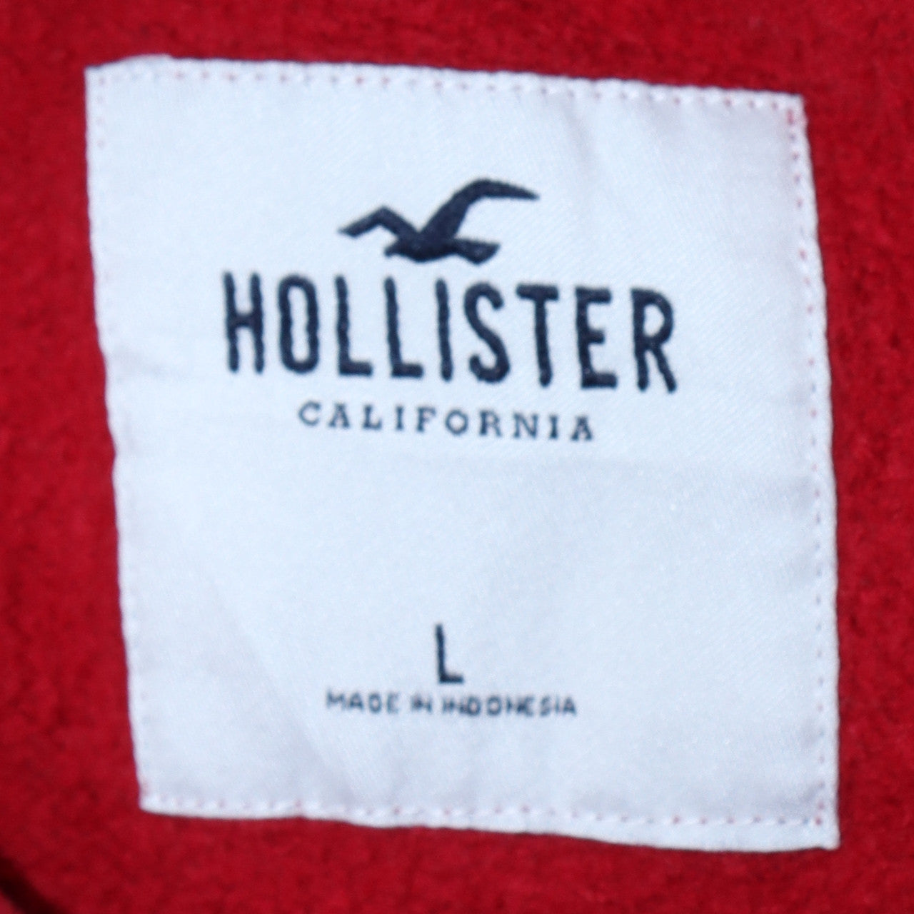 Mens UK Size L Hollister Red Pullover Hoodie
