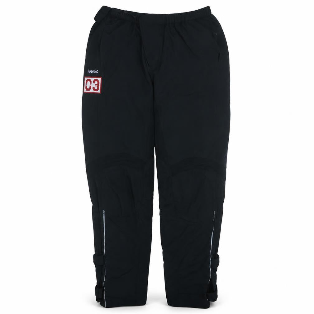 Front view of Adidas Men's Black XL Jogger Trousers with Reflective Zip Detail