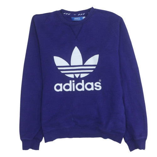 Mens UK Size M Adidas Blue Pullover Sweatshirt