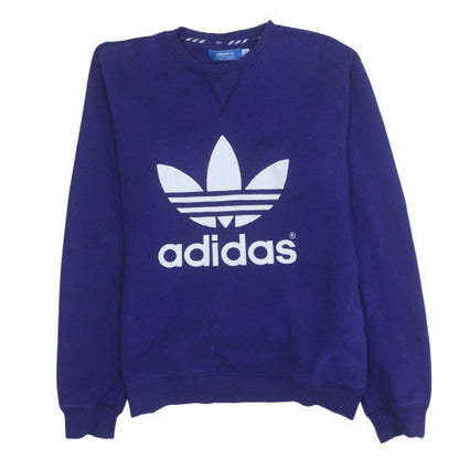 Mens UK Size M Adidas Blue Pullover Sweatshirt