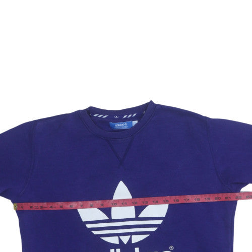 Mens UK Size M Adidas Blue Pullover Sweatshirt