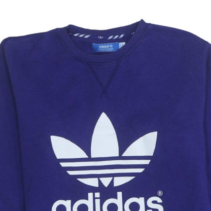 Mens UK Size M Adidas Blue Pullover Sweatshirt