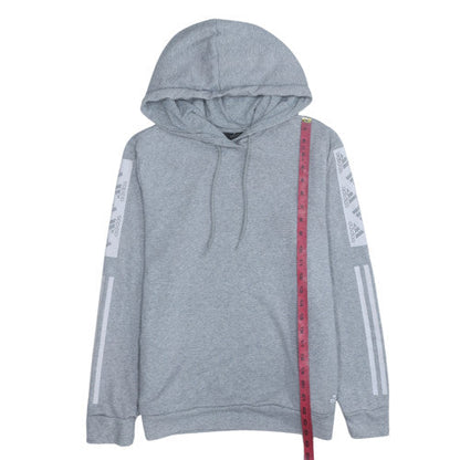 Adidas Boys Grey Pullover Hoodie Size L Fleece Sportswear