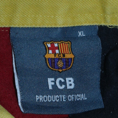 FC Barcelona Mens Red Navy Long Sleeve Polo Shirt XL