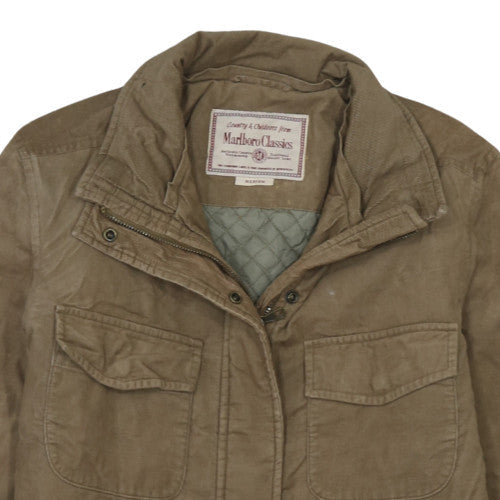 Marlboro Classics Men's Brown Military Jacket Size M Cotton Canvas