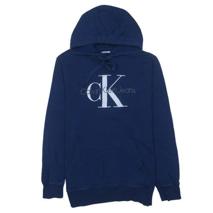 Mens UK Size L Calvin Klein Jeans Blue Pullover Hoodie