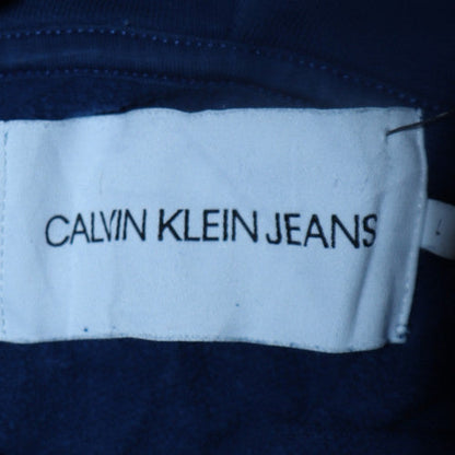 Mens UK Size L Calvin Klein Jeans Blue Pullover Hoodie