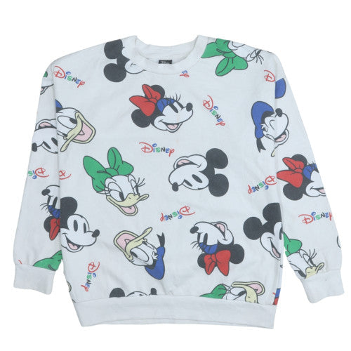 Womens UK Size 12-14 Disney White Pullover Sweatshirt