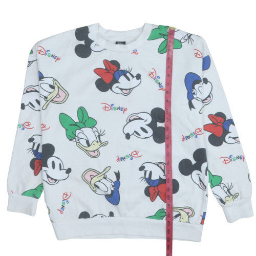 Womens UK Size 12-14 Disney White Pullover Sweatshirt
