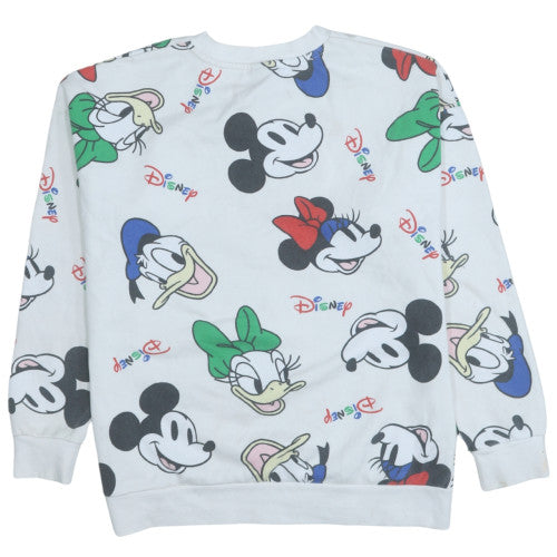 Womens UK Size 12-14 Disney White Pullover Sweatshirt