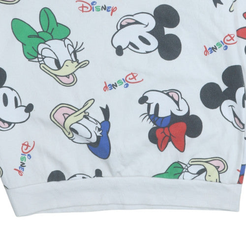 Womens UK Size 12-14 Disney White Pullover Sweatshirt