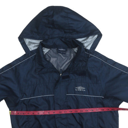 Umbro Men Blue S Windbreaker Hooded Sports Jacket