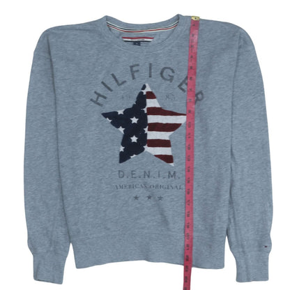 Womens UK Size M Tommy Hilfiger Blue Pullover Sweatshirt