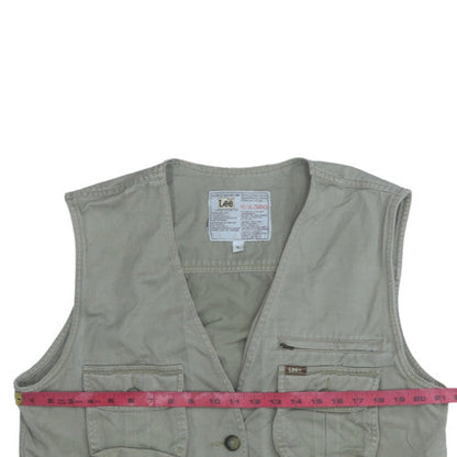 Lee Men's Beige Cotton Utility Waistcoat L Outdoor Workwear