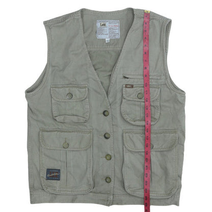 Lee Men's Beige Cotton Utility Waistcoat L Outdoor Workwear