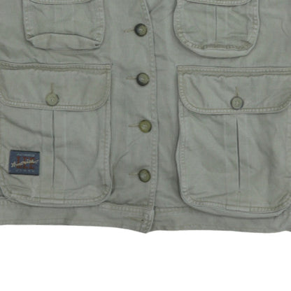 Lee Men's Beige Cotton Utility Waistcoat L Outdoor Workwear