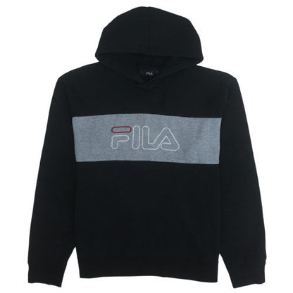 Mens UK Size L FILA Black Pullover Hoodie