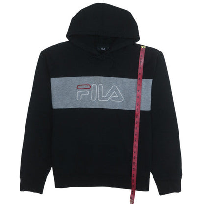 Mens UK Size L FILA Black Pullover Hoodie