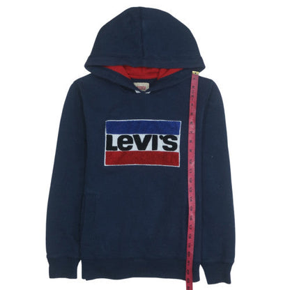 Levi's Boys Navy Pullover Hoodie Size 14 Cotton Blend Logo Sweatshirt