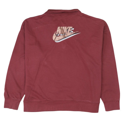 Womens UK Size L Nike Red Pullover Sweatshirt