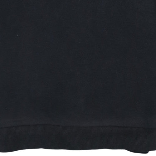 Napapijri Boys Black Pullover Hoodie 16 Years Fleece Lined Logo Top