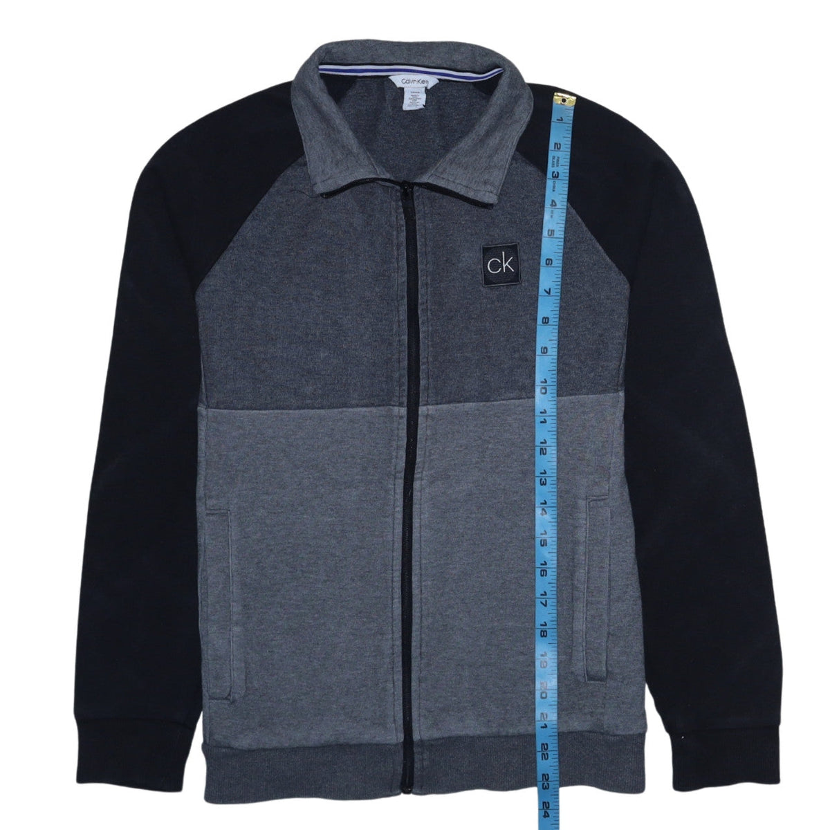 Mens UK Size S Calvin Klein Grey Full Zip Sweatshirt