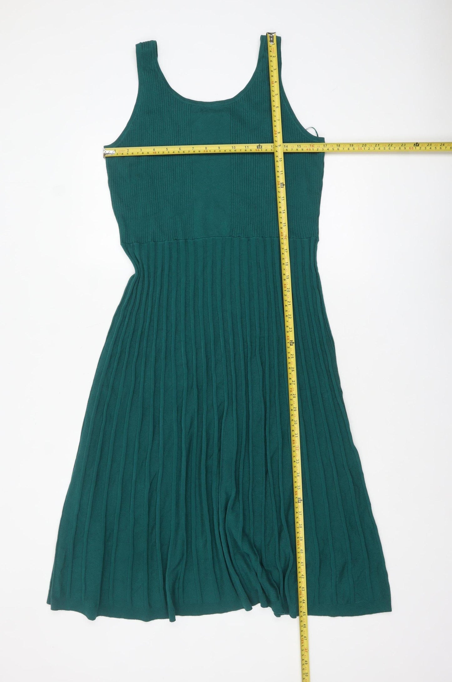 Seasalt Cornwall Green Fit & Flare Sleeveless Knit Dress UK 14