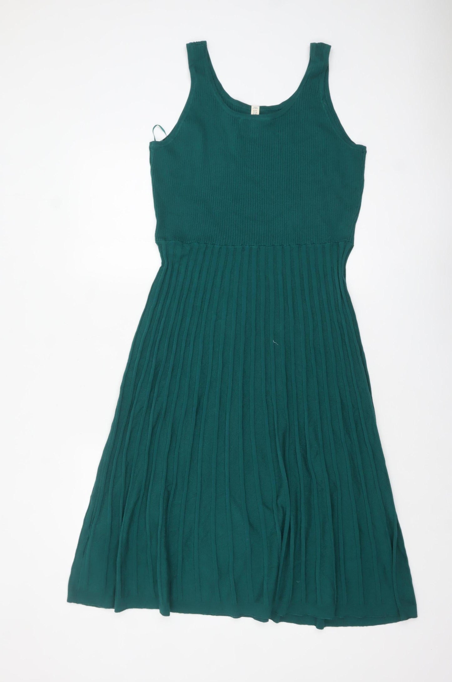 Seasalt Cornwall Green Fit & Flare Sleeveless Knit Dress UK 14