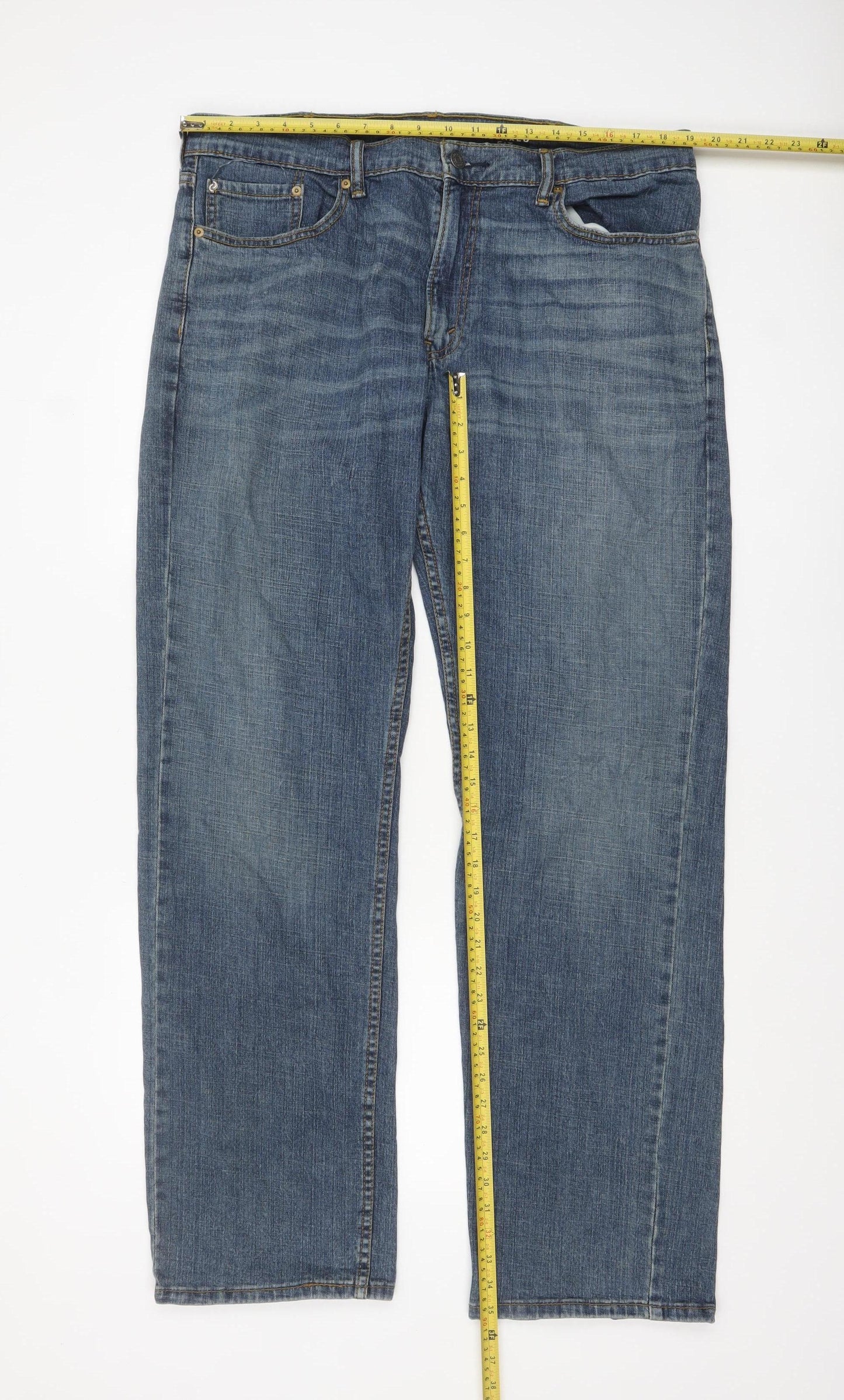 Denizen from Levi's Men's Blue Relaxed Fit 285 Straight Jeans 38x34