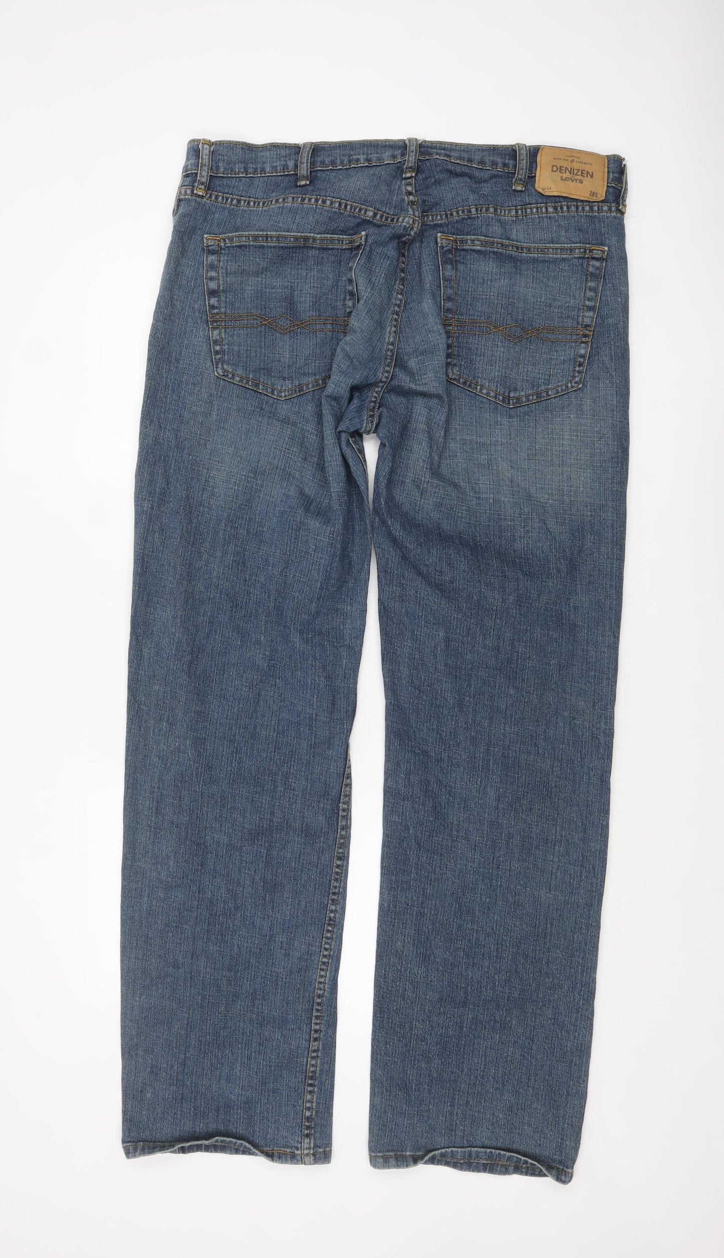 Denizen from Levi's Men's Blue Relaxed Fit 285 Straight Jeans 38x34