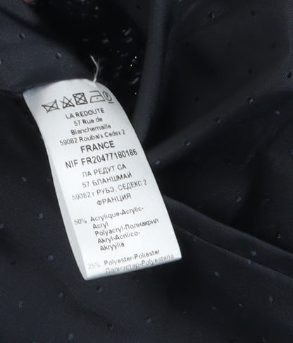 La Redoute Women’s Blue Herringbone Long Overcoat Size 10